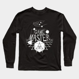 Game Master Skull - White Design Long Sleeve T-Shirt